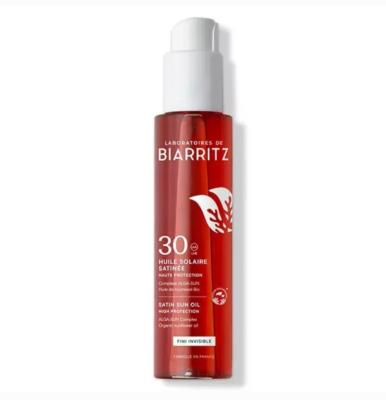 Huile Solaire Satinée SFP 30 (visage corps & cheveux)  Biarritz (100ml)
