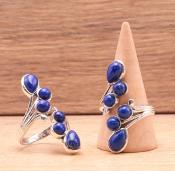 Bague en Argent 925 Lapis-lazuli (taille réglable)
