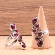 Bague en Argent 925 Grenat (taille réglable)