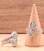 Bague en Argent 925 Aigue Marine (taille réglable) 2