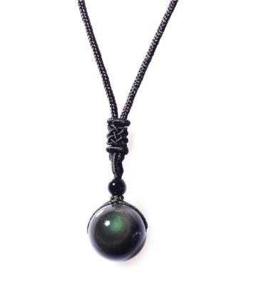 Collier cordon Obsidienne Céleste 