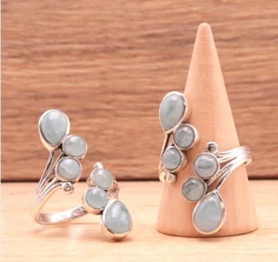 Bague en Argent 925 Aigue Marine (taille réglable)