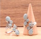 Bague en Argent 925 Aigue Marine (taille réglable)