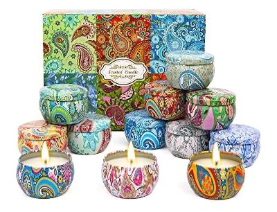 Coffret Bougies Parfumées & Decorées (12 bougies)