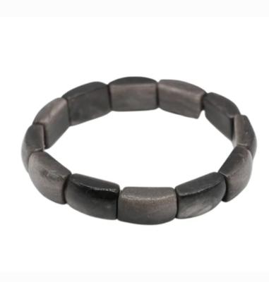 Bracelet  Sublime en Obsidienne Argentée