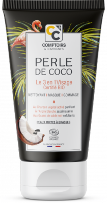 Gommage 3 en 1  Perle de coco charbon végétal tube prêt à l'emploi 