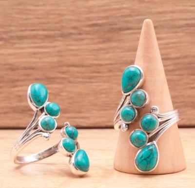 Bague en Argent 925 Turquoise (taille réglable)